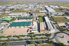 Vista aérea de parte del polígono industrial de Manzanares.