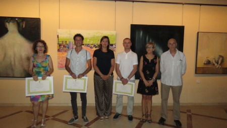 Premiados en el Certamen junto a las concejalas Silvia Cebrián e Isabel Díaz-Benito