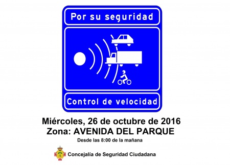 Control de velocidad en Avenida del Parque de Manzanares