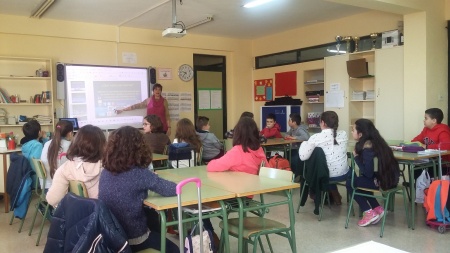 Sesión con alumnado de 5º de Primaria en uno de los colegios participantes