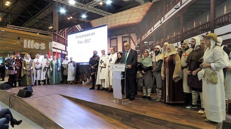 Julian Nieva, alcalde de Manzanares en la presentación de la promoción en FITUR 2017