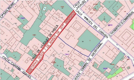 Plano de la zona afectada por obras