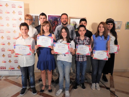 López de Pablo y Cebrián, junto al alumnado ganador del Concurso