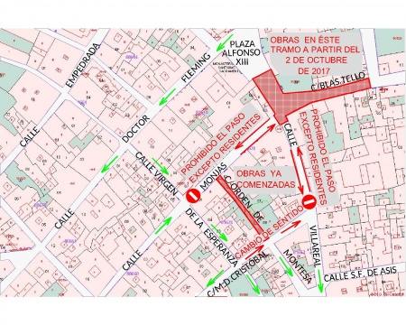 Zona de obras en el casco histórico