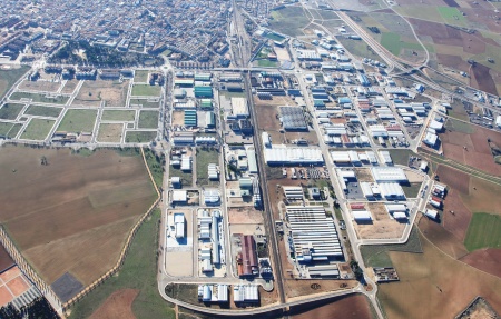 Vista aérea del polígono de Manzanares y de las zonas en las que se ampliará