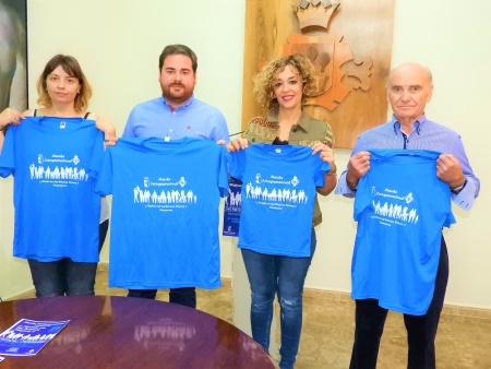 Laura Úbeda, Pablo Camacho, Beatriz Labián y Felipe Merino, en la presentación de la I Marcha Intergeneracional Manzanares 2017