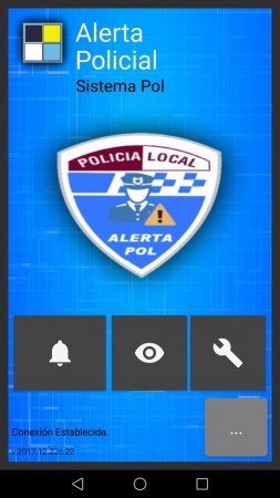 Captura de pantalla de la aplicación de alertas de la Policía Local