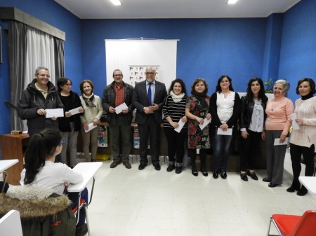 Algunos de los ganadores de bonos anuales de la piscina climatizada y sala cardio