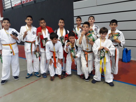 Competidores manzanareños en el festival de judo de Puertollano