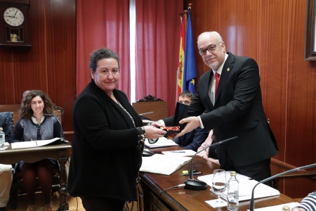 María José Aranda y Julián Nieva en el pleno de enero de 2020