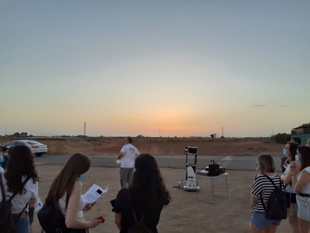 Momento de la velada astronómica