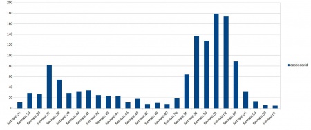 Gráfico con la evolución de la Covid en Manzanares