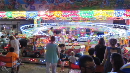 Una de las atracciones infantiles de la feria de 2018 de Manzanares