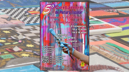 Cartel del 5º certamen de pintura escolar 'Jóvenes artistas de Manzanares'