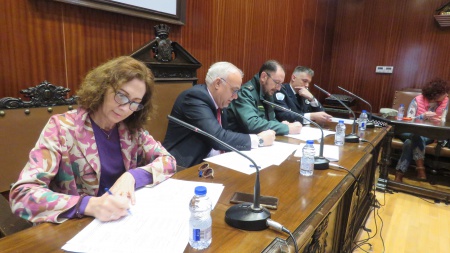 Momento de la firma del protocolo en el salón de plenos