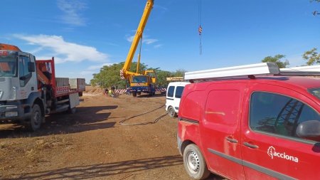 Trabajos de sustitución del sistema de bombeo en Los Romeros