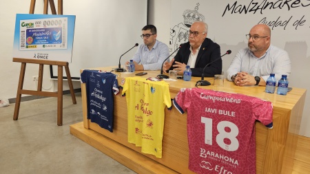 Presentación del cupón de la ONCE conmemorativo del 25 aniversario del Manzanares FS Presentación del cupón de la ONCE conmemorativo del 25 aniversario del Manzanares FS