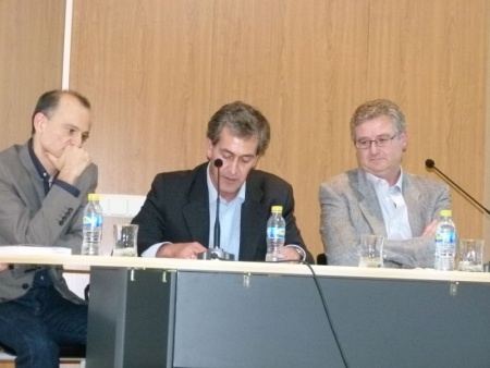 Manuel Gallego, Pedro Rincón y David Abolafia, durante la presentación