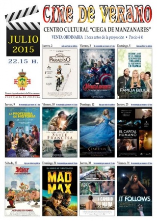 Cartelera de julio en el cine de verano