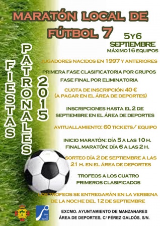 Cartel del maratón local de fútbol 7