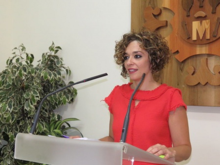 Beatriz Labián, durante la comparecencia de prensa del jueves 3 de septiembre de 2015