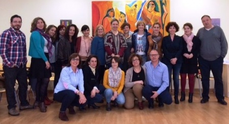 Carmen Pimienta junto a las responsables del área social de los Centros de la Mujer de la provincia