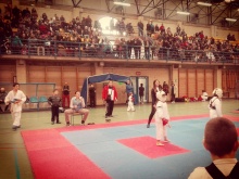 Momento del torneo de Navidad de karate