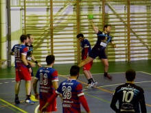 Lance del partido amistoso entre el Fercam BM Manzanares y el Retamar