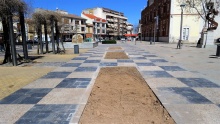 Zonas en las que estaban los cipreses en la plaza del Gran Teatro