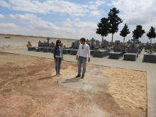 La concejala de obras, Isabel Día-Benito y el jefe del servicio técnico, Sergio Noblejas, en la visita a las obras