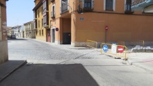 Cruce afectado con las obras