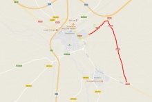 Mapa con el desvío alternativo señalizado en rojo