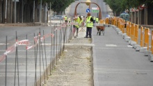 Imagen de las obras de la mediana en la zona de la Avenida del Parque (Archivo)