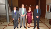 Julián Nieva, con Eugenio García-Pozuelo, Rosario Morales y Rafael Ángel Huéscar