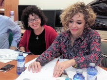 Carmen Pimienta y Beatriz Labián en la presentación del encuentro