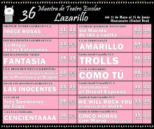 Programación de la 36 Muestra de Teatro Escolar de Lazarillo