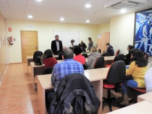 Pablo Camacho, durante el acto de entrega de diplomas del curso de manipulación de alimentos