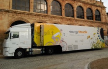 Exterior del Energytruck en su recorrido por España