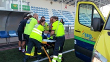 Mamadou fue trasladado en una UVI móvil al finalizar el partido