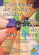 Cartel del III certamen de pintura escolar ‘Jóvenes de Manzanares’
