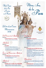 Programa de actos de las fiestas en honor de la Santísima Virgen de la Paz 2019