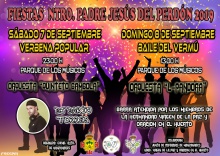 Cartel de la verbena popular y baile del vermú