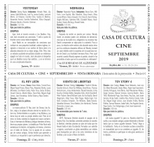 Programación de cine (septiembre 2019)