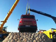 Restaurado el camión de bomberos que se integra en el nuevo concepto de avenida de la circunvalación