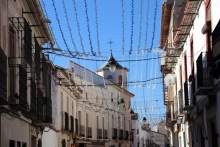 Instalación del alumbrado navideño