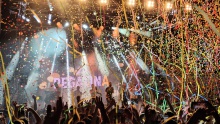 Momento del concierto de La Pegatina en Manzanares