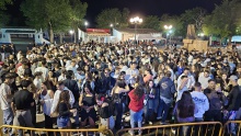 Ambiente en la romería en la noche del sábado