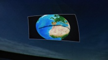 Una de las proyecciones en 360º del planetario móvil Una de las proyecciones en 360º del planetario móvil