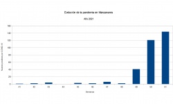 Evolución datos COVID-19 en Manzanares (semanas 41-51)