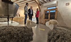 Momento de la visita del alcalde y del concejal de Cultura al remodelado museo